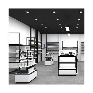 ที่ตั้งโชว์เครื่องสำอางบนเกาะสำหรับร้านค้าปลีกทำจากแก้วเครื่องสำอางดีไซน์เคาน์เตอร์แต่งหน้าพร้อมโลโก้ - Product Image 5