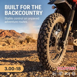 Nouveau pneu de moto tout-terrain DIASTONE Road Knobby à crampons, sans chambre à air, pour Dirt Bike, <span class=keywords><strong>Enduro</strong></span>, Motocross, boue, sable 3.00-17 - Product Image 5