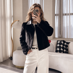 Oferta Especial: Abrigo Corto <span class=keywords><strong>de</strong></span> Invierno <span class=keywords><strong>para</strong></span> <span class=keywords><strong>Mujer</strong></span>, <span class=keywords><strong>de</strong></span> Piel Sintética <span class=keywords><strong>de</strong></span> Visón, con Cuello Cuadrado y Botón, Envío Inmediato - Product Image 3