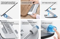 Support pour ordinateur portable réglable en hauteur, pliable, en aluminium et plastique, support ergonomique pour ordinateur portable de 14 à 17,3 pouces