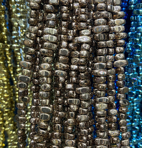 Atacado pedra natural prata colorida estabilizada forma irregular contas de hematita prata chip para fazer jóias - Product Image 4