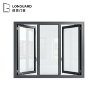 Ventana Económica Abatible con Marco Negro, Doble Acristalamiento, Sin Rotura Térmica, de Aluminio, para Uso Residencial