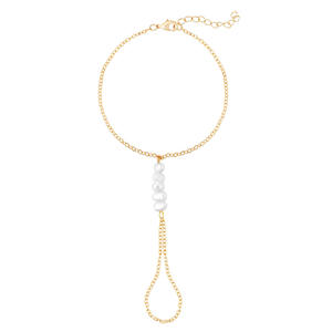 Acero inoxidable impermeable mano cadena perla pulsera <span class=keywords><strong>mujer</strong></span> Acero inoxidable dedo cadena pulsera anillo mano joyería para <span class=keywords><strong>mujer</strong></span> - Product Image 3