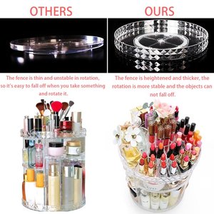 BOSN 360 Độ Xoay Rõ Ràng Tổ Chức Trang Điểm <span class=keywords><strong>Acrylic</strong></span> Mỹ Phẩm Son Môi Nước Hoa Trang Sức Lưu Trữ Hộp Khay - Product Image 4
