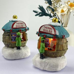 Handmade LED Cross Border Resin Tabletop <b>Ornament</b> High Quality <b>Small</b> Christmas Hut with Luminous Color for Holidays 100pcs MOQ - Product Image 4