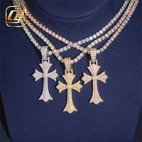 Pendentif Croix Hip Hop Iced Out en Or Véritable 10K 14K CHOYUE, Bijoux Hip Hop en Diamant de Laboratoire, Bijoux Fins Buss Down
