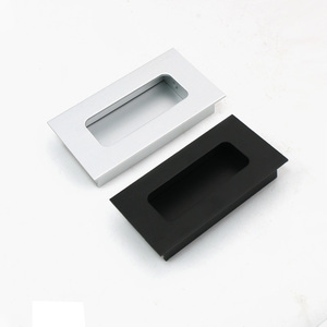 Moderne zwarte <span class=keywords><strong>matte</strong></span> vierkante aluminiumlegering anti-roest milieuvriendelijke inbouw kastgreep voor kledingkast keuken lade - Product Image 1