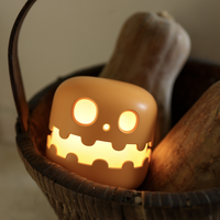 Lampe citrouille d'Halloween mignonne rechargeable à commande tactile, veilleuse fantôme de bureau pour enfants, lumière LED pour enfants, jouet pour enfants