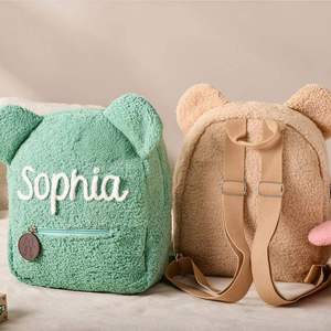 Mochila Infantil de Peluche con Nombre Personalizado, Bordado a Mano, Forro de Algodón y Poliéster, Bolsillo Interior con Cierre de Cremallera - Product Image 3
