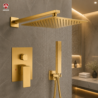 Kit de douche mural AMAXO pour salle de bain, doté de fonctions d'eau froide et d'eau chaude, adapté à une utilisation en salle de bain