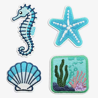 Ocean Animal Thema Strijkbare Borduurpatches, designer strijkpatches Cartoon Patch Geschikt voor Buitenkleding