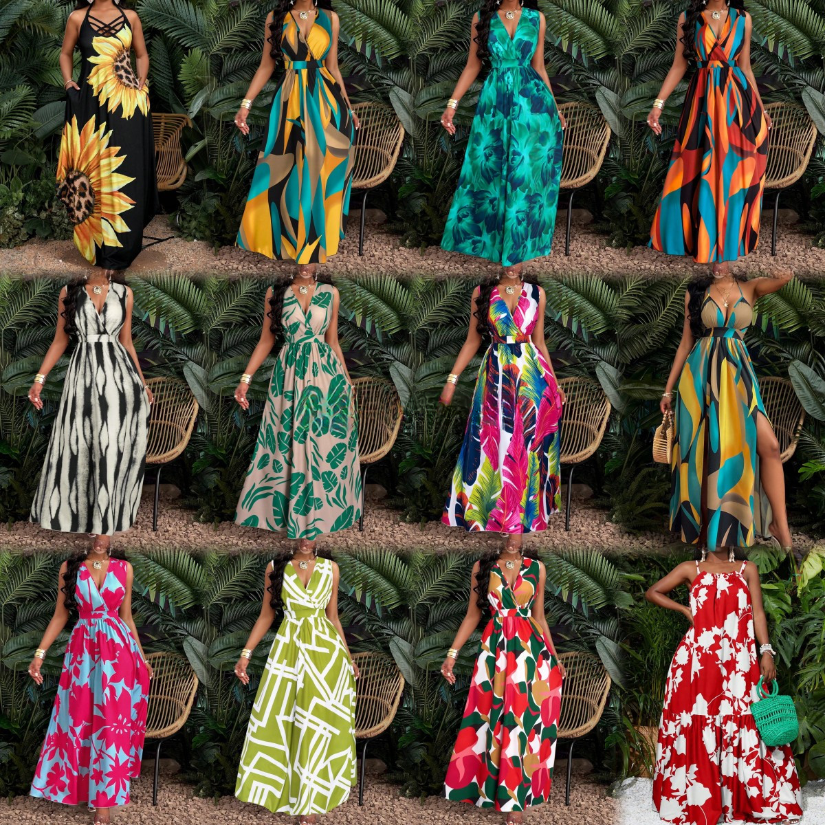 blue dress for baby girl Eve African Print Maxi Dress main image 0