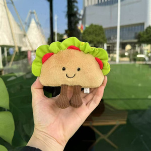 EZBABY JE Serie de Peluches Súper Suaves de Vegetales (<span class=keywords><strong>Hamburguesa</strong></span>, Taco, Pimiento, Plátano, Baguette, Pera) Largos, Rellenos de Algodón PP, Llavero - Product Image 1