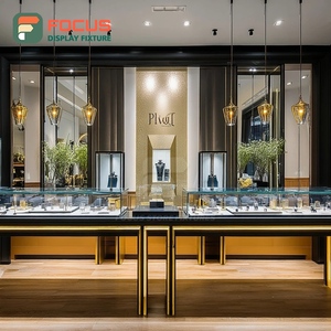 Modern Custom Jewelry Display Cabinet Manufacturer Wood Frame Brand Store Glass Showcase - Product Image 5