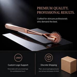 Rouleau de massage professionnel de luxe en or rose à triple rangée de roulettes Wartenberg pour test sensoriel des nerfs, BDSM, spa et bien-être - Product Image 6