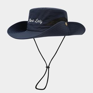 Yıkanmış Pamuklu Kanvas Kova Şapka Özel Nakış Logolu UV Korumalı Açık Hava Balıkçılık Yürüyüş Safari Rüzgar Geçirmez Çene İpli Şapka - Product Image 6