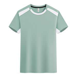 Camiseta de Verano para Hombre al por Mayor, de Secado Rápido, de Seda Helada, Transpirable, de Manga Corta, Deportiva, con Bloques de Color, Cuello Redondo, Ajuste Holgado, Top Casual - Product Image 5