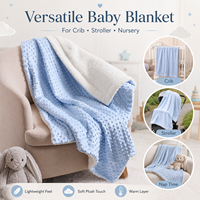 Couverture en peluche double couche personnalisée pour enfants, douce et réversible à pois, pour berceau de bébé, vente en gros de haute qualité