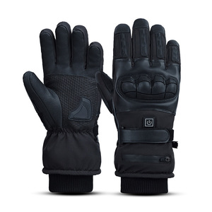 Guantes de invierno para motocicleta con batería recargable, calentador de manos de cuero, guantes calefactables para esquí y ciclismo, cómodos y prácticos - Product Image 3