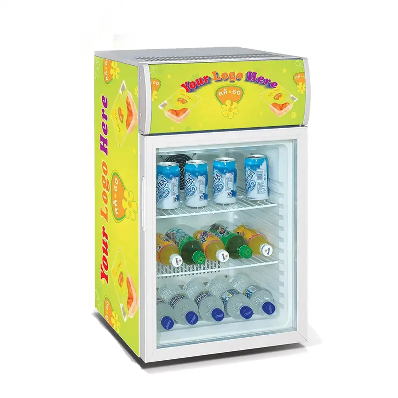 Geladeira, 50l interior exibição pequena geladeira/resfriador/exibição pequena geladeira comercial porta de vidro