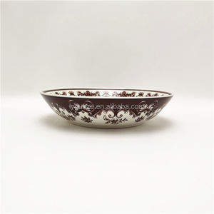 ชุดรับประทานอาหารเย็นเตาอบไมโครเวฟเครื่องเคลือบดินเผาสีขาวภาพวาดภูมิทัศน์ชนบท - Product Image 6