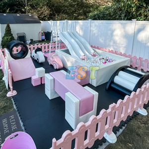 Juegos de Esponja de Alta Densidad para Niños, de Lujo, en Rosa y Blanco, para Interiores, Alquiler de Equipos de Juego Suave, Piscina de Pelotas para Niños Pequeños - Product Image 4