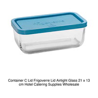Frigoverre glazen luchtdichte container 21 × 13 × 8 h cm, met luchtdicht deksel