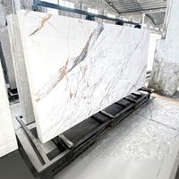 Dalle de Pierre Frittée Quartz en Porcelaine 1200x2700, Surface Effet Marbre, Revêtement de Sol Intérieur