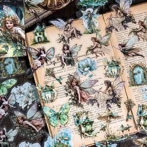 40 Adesivi PET per Confezione Serie Fantasia Muse Retrò per Scrapbooking Decorazione Festiva Fai-da-Te con Stampa Fustellata - Product Image 4