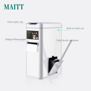 Thùng rác nhà vệ sinh hộ gia đình cảm biến thông minh có nắp nhà vệ sinh phòng tắm ba trong một bàn chải nhà vệ sinh tích hợp đơn vị tự động - Product Image 4