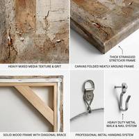 Tableau mural en toile de coton texturée, carré, marron, style Wabi-sabi, peinture abstraite au couteau à palette pour salon moderne, vente en gros