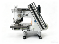 Machine à coudre industrielle ST 008-12064P/VPL/DTK à 12 aiguilles avec fonction de pose automatique de ruban et de coupe de bande de tissu