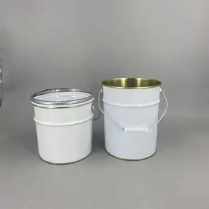 4L 5L Metal Pail With Metal Lock Metal Steel Tin Paint Chemical Solvent Steel Pail Galvanized Bucket