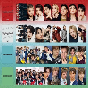 8 piezas/set Tarjetas musicales especiales KPOP Arirang BT Idol JK V SUGA JIMIN JIN RM <span class=keywords><strong>J</strong></span>-hope CORT Mini Álbum GREENGREEN Postales para Fans - Product Image 6