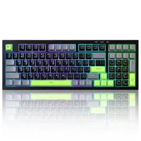 YUNZII D98 clavier à membrane rvb filaire noir 98% mise en page personnaliser le rétroéclairage rvb, connexion USB de frappe douce silencieuse pour les jeux