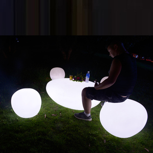 Impermeable IP65 Solar Powered LED Stone Outdoor Rock Spotlight Plastic Garden Light LED Ball para iluminación de césped - Product Image 3