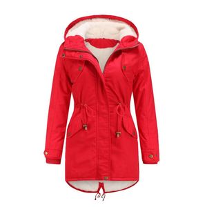 2021 New Arrive Winter Women Solid Color Hooded Overcoat Fleece Inner Parka Heavy Cotton <strong>Velveteen</strong> Warm Outwear Tops Jacket <strong>Coat</strong> - Product Image 5