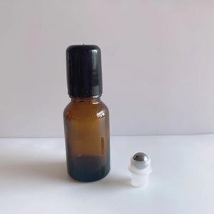 Botella Redonda de Vidrio Cosmético Marrón Esmerilado de 5 ml, 10 ml, 20 ml, 30 ml, 50 ml, 100 ml con Gotero Negro para Aceite - Product Image 2