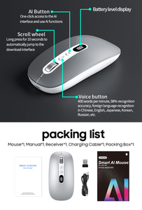 Souris intelligente sans fil AI avec application GAMINJA, saisie vocale, recherche intelligente, <span class=keywords><strong>capture</strong></span> <span class=keywords><strong>d</strong></span>'<span class=keywords><strong>écran</strong></span>, OCR, traduction multilingue, prise en charge OEM/ODM - Product Image 5