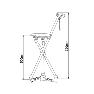 Canne pliante en alliage d'aluminium Zs Holding avec siège en forme de cœur pour aide à la marche des personnes âgées - Product Image 3