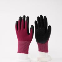 Prix d'usine en gros Gants froissés en latex rouge noir résistants aux coupures de calibre 13 Gants de protection du travail