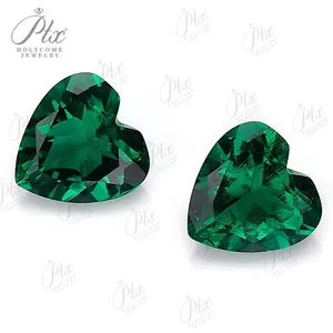 Taglio a cuore prodotto in laboratorio <span class=keywords><strong>con</strong></span> taglio idrotermale <span class=keywords><strong>smeraldo</strong></span> zambiano tagliato a mano <span class=keywords><strong>con</strong></span> <span class=keywords><strong>crepe</strong></span> e inclusioni selezionabili AGL certificato prezzo all'ingrosso - Product Image 1