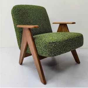 Vintage Style Single <b>Sofa</b> Chair Solid Wood Armchair Ergonomic Living Room Chair - Product Image 1