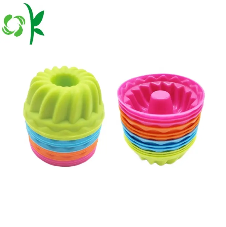 OKSILICONE Cetakan Kue Cup Silikon, Cetakan Cupcake Mini Berbentuk Lingkaran, Cetakan Pop Kue Labu Silikon