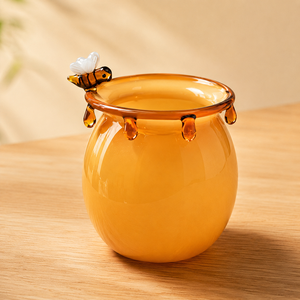 Verre à dessert en verre abeille avec paille, résistant à la chaleur, pour crème glacée, eau, <span class=keywords><strong>miel</strong></span> et pot de rangement pour fleurs, pour la maison, le café et les fêtes - Product Image 1