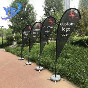 Bandera Publicitaria para Exteriores YF, Bandera de Playa con Diseño de Pluma, Banderas de Fibra de Vidrio Resistentes al Agua y Duraderas para Publicidad Comercial de Restaurantes - Product Image 1