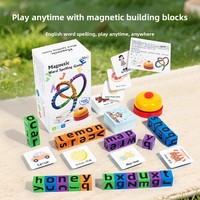 Cubes de lettres colorés en bois, jeu de construction, cartes de vocabulaire illustrées, défi sonore, préscolaire Montessori, 30 pièces, animaux