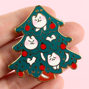 Nhanh chóng tùy chỉnh quà tặng giáng sinh trang trí logo Anime kim loại men pins Sao lưu thẻ cho kỳ nghỉ lưu niệm - Product Image 4