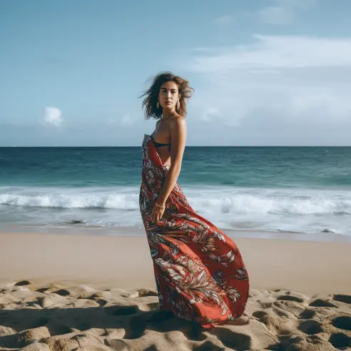 प्लस आकार Beachwear अनुकूलित प्रिंट 100% पाली कपास बिकनी समुद्र तट हिंदेशियन वस्र कवर अप महिला Swimwear के