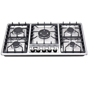 Cuisinière à gaz en acier inoxydable de 0.7MM d'épaisseur, cuisinière à gaz à 5 brûleurs avec Valve de <span class=keywords><strong>Chant</strong></span> - Product Image 5